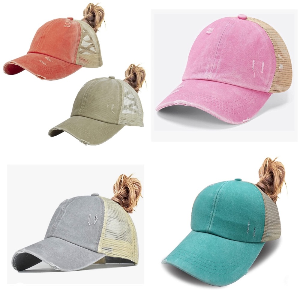 High Pony Criss Cross Back Baseball Hats